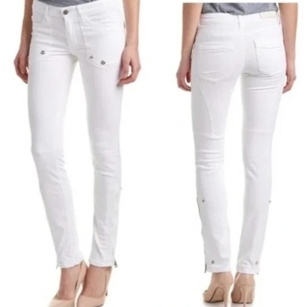 Zadig & Voltaire Everell Jeans White Mid Rise Cotton Stretch Womens Size 25